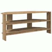 Helloshop26 - Meuble TV d'angle moderne rangement pratique 102 x 40 x 45 cm en bois d'ingénierie chêne artisanal 02_0054679 - Bois massif 3000238612