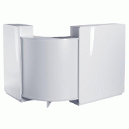 Kit comptoir d'angle et structure blanc laque receptio