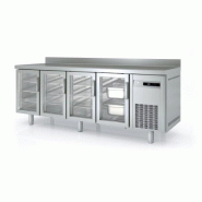Meuble Gastro 700 GN 1/1 négatif 2245mm 4 portes vitrées sans évier Coreco