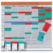 Planning semainier - 48x48 cm - Kit pour organisation hebdomadaire avec fiches T - gris