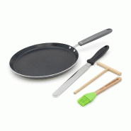 Set chandeleur crêpière 26 cm et 3 ustensiles Elo Ducato - aluminium 3176239939941