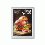 SHOWDOWN Displays Exposiciónate Cadre Clic-Clac Standard A4 Coins En Onglet 25 mm Classement au feu B1 KRA4G25B1 - argenté aluminium KRA4G25B1