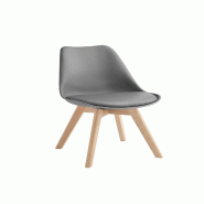 Stones Carlotta Chaise En Polypropylène Éco-Cuir Gris Foncé 4 Pcs - gris 8051361825773