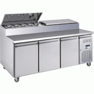 Table de préparation positive 3 portes avec saladette 10 bacs gn 1/... - PAAS38PP