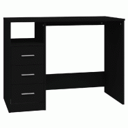 VidaXL Bureau avec tiroirs Noir 102x50x76 cm Bois d'ingénierie Modèle Orion Design - 823033