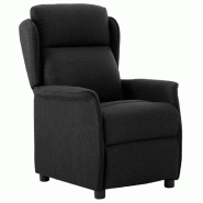 VidaXL Fauteuil inclinable Noir 66.5 x 94 x 101.5 cm Polyester Modèle Perviane - 340154
