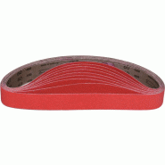 Bande abrasive XK870T L. 330 mm l. 10 mm granulation 60 pour acier/titane/métaux non ferreux grain céramique VSM Bande abrasive XK870T L. 330 mm l. 10 mm granulation 60 pour acier/titane/métaux non ferreux grain céramique VSM