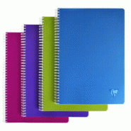 Clairefontaine Lot de 5 Cahier Linicolor Intensive A4, 180p./90 feuilles 90 g/m² reliure intégrale, couv. Polypro assortis, ligné + marge - 3329683