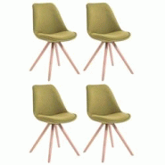 Décoshop26 - 4 chaises de salle à manger style scandinave en tissu vert pieds rond en bois clair CDS10350 - 3000475369609 Décoshop26 - 4 chaises de salle à manger style scandinave en tissu vert pieds rond en bois clair CDS10350 - 3000475369609