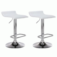 Décoshop26 - Lot de 2 tabourets de bar en synthétique blanc hauteur réglable avec repose-pieds chromé TDB10163 - blanc 3000916969603 Décoshop26 - Lot de 2 tabourets de bar en synthétique blanc hauteur réglable avec repose-pieds chromé TDB10163 - blanc 3000916969603
