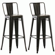 Décoshop26 - Lot de 2 tabourets de bar industriel en métal avec repose-pied couleur noir vieilli TDB10136 - noir 3000135426970 Décoshop26 - Lot de 2 tabourets de bar industriel en métal avec repose-pied couleur noir vieilli TDB10136 - noir 3000135426970