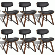 Décoshop26 - Lot de 6 chaises de salle à manger cuisine design moderne bois courbé et synthétique CDS022236 - Bois massif 3000025191537