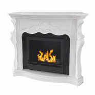 Divina Fire Cheminée au bioéthanol biocamino de sol Parigi en bois Blanc L123xP39xH100 - blanc 8055829981254