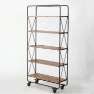 Etagère Industriel New York 5 niveaux L90 x P30 x H180 cm