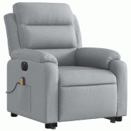 Fauteuil inclinable de massage électrique Gris clair Tissu Modèle Fermonta - 8721012175044