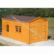Garage simple bois corete 22 / 22 m² / toit double pente / porte battante / 3.98 x 5.48 x 2.90 m
