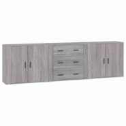Helloshop26 - Buffet bahut commode armoire meuble de rangement organisateur cuisine salle de séjour salons 3 pcs sonoma bois 02_0037171 - 30002132517 Helloshop26 - Buffet bahut commode armoire meuble de rangement organisateur cuisine salle de séjour salons 3 pcs sonoma bois 02_0037171 - 30002132517