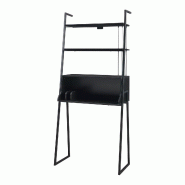 Helloshop26 - Bureau table poste de travail acier 184 x 80 x 40 cm noir 03_0009067 - noir métal 3000224491032