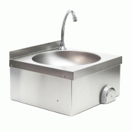 Helloshop26 - Évier lavabo acier fin gastro cuve ronde commande au genou lave-main 16_0002397 - 3000051171534