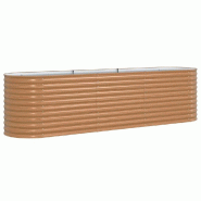 Helloshop26 - Jardinière surélevé moderne extérieur 320 x 80 x 81 cm durable minimaliste en acier marron 02_0058952 - marron acier 3000240864179