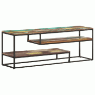 Helloshop26 - Meuble TV multimédia étagère télévision buffet téléviseur salle à manger salon chambre 130 x 30 x 45 cm bois de 02_0025889 - Boi