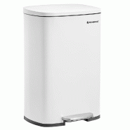 Helloshop26 - Poubelle de cuisine 50 litres à pédale 42,5 x 31,8 x 65,7 cm avec seau intérieur en plastique couvercle fermeture 12_0007184 - 300022