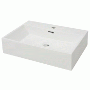 Helloshop26 - Vasque lavabo avec trou de robinet en céramique 60,5 cm blanc 02_0002534 - 3000100311539