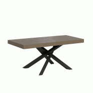 Itamoby Table extensible Volantis Premium grise tourterelle 120/224x90 cm avec pieds anthracite - beige multi-matériau VEPRVOLN90224-TT