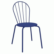 Lot de 4 chaises empilables bleu marine, ADELINE Lot de 4 chaises empilables bleu marine, ADELINE