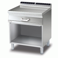 Meuble ouvert neutre avec plan de travail - tiroir + 2 bacs plastique GN1/1- PL-78  | Superlotus 700