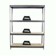 PROREGAL Étagère pour charges lourdes WOOD BEAST FOUR | HxLxP 200x210x90cm | 4 niveaux | Charge du compartiment 500kg | Gris - gris métal PR_RS14-59 PROREGAL Étagère pour charges lourdes WOOD BEAST FOUR | HxLxP 200x210x90cm | 4 niveaux | Charge du compartiment 500kg | Gris - gris métal PR_RS14-59