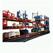 Rayonnage de rétention pour palettes de bidons, fûts ou conteneurs de 1000 litres