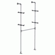 Structure Urban L104xP35,4xH243cm - penderie + 2 supports tablettes - tube Ø34,5mm - système d'agencement tubulaire