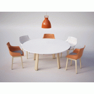 Table de réunion ronde Fabrika - pied imitation chêne vieilli - diamètre 118/140/160 cm - plateau mélaminé 18 mm - garantie 3 ans Table de réunion ronde Fabrika - pied imitation chêne vieilli - diamètre 118/140/160 cm - plateau mélaminé 18 mm - garantie 3 ans