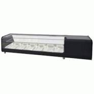 Vitrine réfrigérée pour tapas avec 6 gn 1/3 verre plat, 2 niveaux - 1455x400x300 mm - 160 W 230/1V - 13D65144 Eurast - inox 13D65144 Vitrine réfrigérée pour tapas avec 6 gn 1/3 verre plat, 2 niveaux - 1455x400x300 mm - 160 W 230/1V - 13D65144 Eurast - inox 13D65144