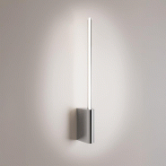 Zafferano Brilliant Applique Led 1 Lumière En Chrome Poli, Design Minimaliste, Diffuseur Cylindrique En Polycarbonate, Hauteur 50,7 Cm, Ip20 - argent