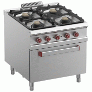 Fourneau 4 feux gaz, four électrique GN 2/1 Fourneau 4 feux gaz, four électrique GN 2/1