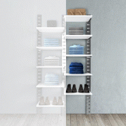 Élément suivant Zetawall chrome 5 tablettes blanc L60xH240cm