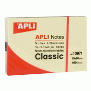 Apli Lot de 12 Bloc de 100 notes adhésives 50x75 jaune - 8410782109716