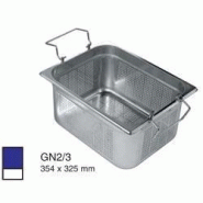 Bac gastro inox gn2/3 perfore+anses pliantes h = 65mm Bac gastro inox gn2/3 perfore+anses pliantes h = 65mm