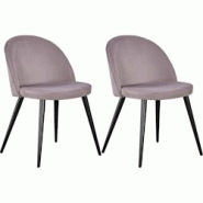 Chaise en velours côtelé avec pieds en acier Velvet (Lot de 2) Venture Home - rose 3700866352561 Chaise en velours côtelé avec pieds en acier Velvet (Lot de 2) Venture Home - rose 3700866352561