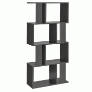 Helloshop26 - Bibliothèque pour salon meuble de rangement stockage avec plusieurs étagères MDF mélaminé 130 cm gris foncé 03_0001074 - 3000123099780