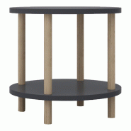 Helloshop26 - Table d'appoint 49 x 42 cm gris 03_0010974 - gris Bois massif 3000225508777