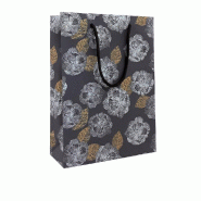 Sacs luxe fleurs or et argent L 19 x P 3 x H 23 cm - par 12