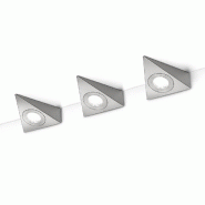 Set de 3 appliques Led nickel mat - 3x3W - 3000K -  Trio - Ecco - gris métal 4017807284799