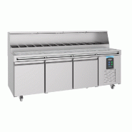 Table prép pour pizza 3 portes avec récupérateur de fromage - P7489.5305