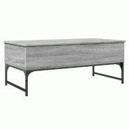VidaXL Table basse sonoma gris 100x50x40 cm bois d'ingénierie et métal Modèle Renaissance Moderne - 845379