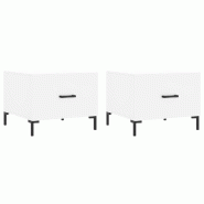 VidaXL Tables basses 2 pcs blanc 50x50x40 cm bois d'ingénierie Modèle Aero Panorama Outdoor - 829397