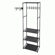WellHome - Armoire-portant avec étagères couleur noire 170cm - multi-matériau WH14360
