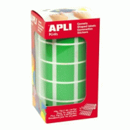 Apli 1770 gommettes carrées, 20x20 mm, en rouleau, coloris vert - 8410782048787